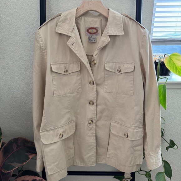 Vintage Banana Republic Khaki Safari Chore Coat Size Medium - Picture 5 of 7